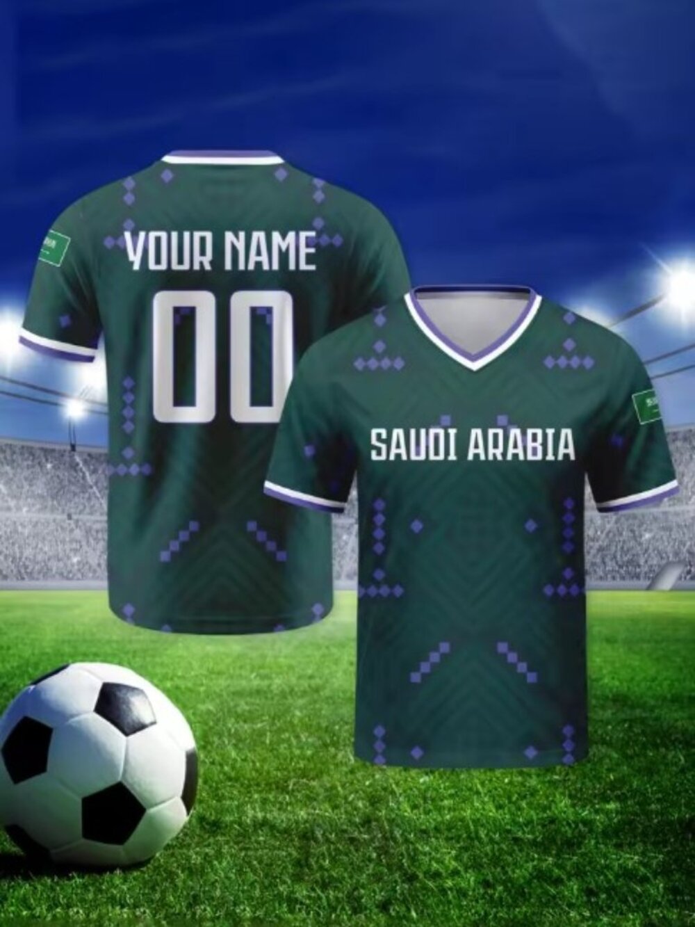 Saudi Arabia National Team Style Soccer Jersey - Green Falcons Pride Shirt